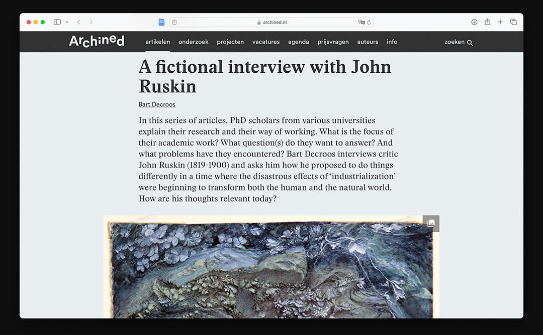 Screenshot of the Archined website
